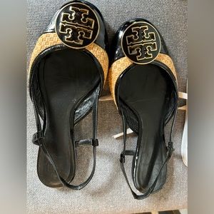 Tory Burch rattan slingback flats